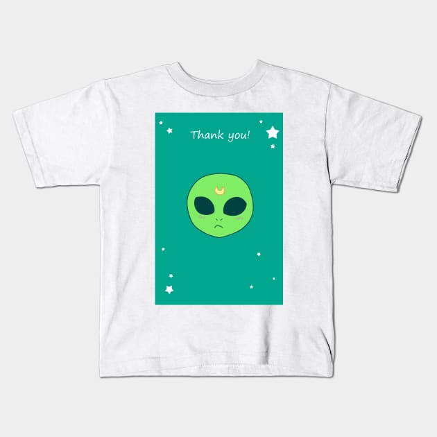 Thank You - Alien Face Kids T-Shirt by saradaboru